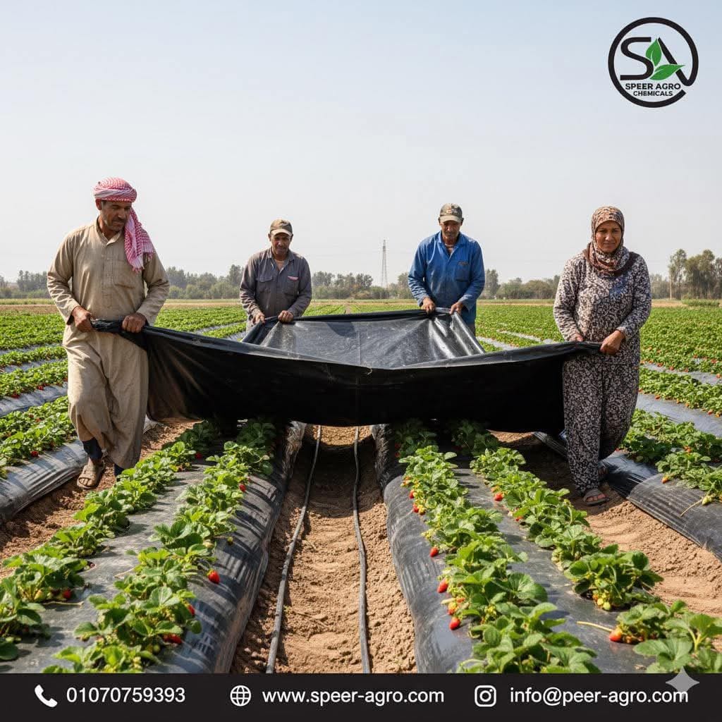 تحضير أرض الفراولة بعد الملش